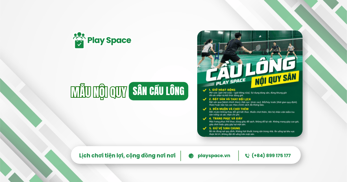 mẫu nội quy sân cầu lông